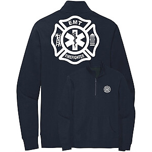 Firefighter EMT Quarter-Zip Sweatshirt Emergency Medical Technician Star of Life