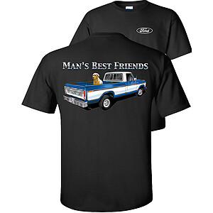 Man's Best Friends Ford Truck T-Shirt Dog Lab Blue F150