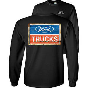 American Ford Trucks T-Shirt Red White Blue Sign f&b