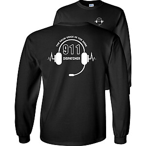 911 Operator T-Shirt Dispatcher The Calm Voice in The Dark Headset