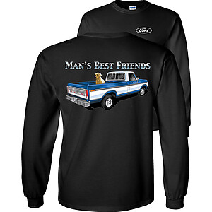 Man's Best Friends Ford Truck T-Shirt Dog Lab Blue F150