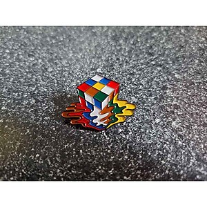 Melting Cube Game Enamel Pin