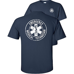 EMT T-Shirt Emergency Medical Technician Circle Distressed