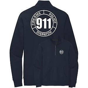 911 Operator 1/4 Zip Dispatch Fire EMS Police Circle