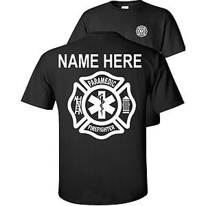 Custom Firefighter Paramedic T-Shirt Firefighter star of life